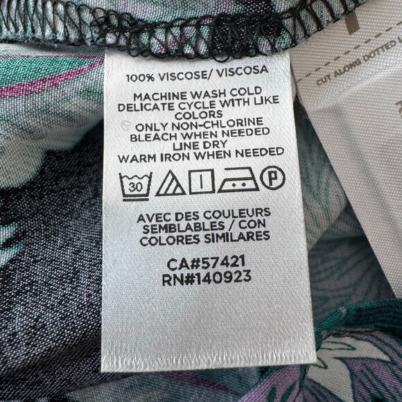 Loft Floral VNeck Long Sleeve Empire Waist Midi Dress Women's 4 Dark Whimsy NWT - Picture 10 of 13